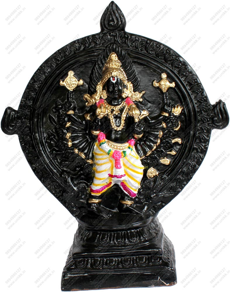 UNIKK Chakrathazhwar 38 cm Height Made of Eco Friendly Paper Mache Multicolor UNIKK Chakrathazhwar 38 cm Height Made of Eco Friendly Paper Mache Multicolor