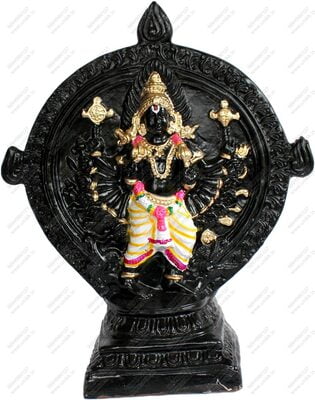 UNIKK Chakrathazhwar 38 cm Height Made of Eco Friendly Paper Mache Multicolor UNIKK Chakrathazhwar 38 cm Height Made of Eco Friendly Paper Mache Multicolor