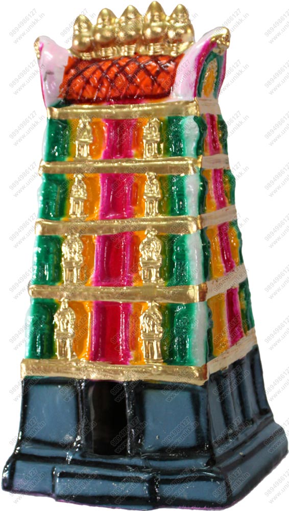 UNIKK Gopuram 34 cm Height Made of Eco Friendly Paper Mache Multicolor UNIKK Gopuram 34 cm Height Made of Eco Friendly Paper Mache Multicolor