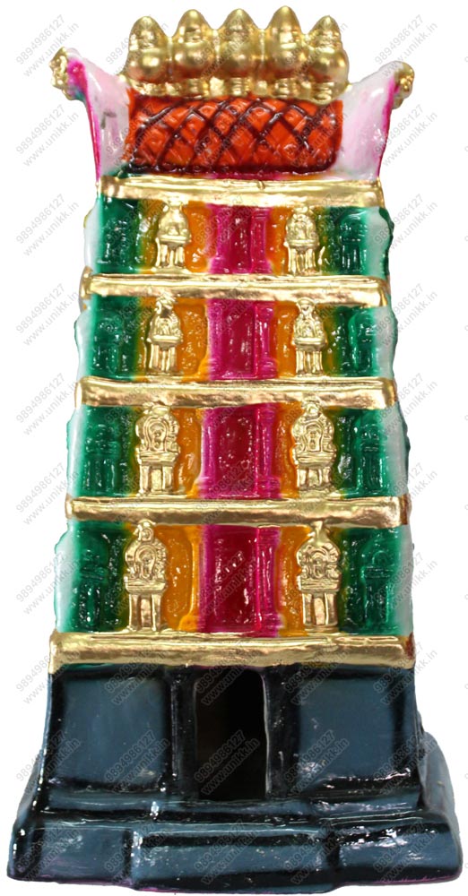 UNIKK Gopuram 34 cm Height Made of Eco Friendly Paper Mache Multicolor