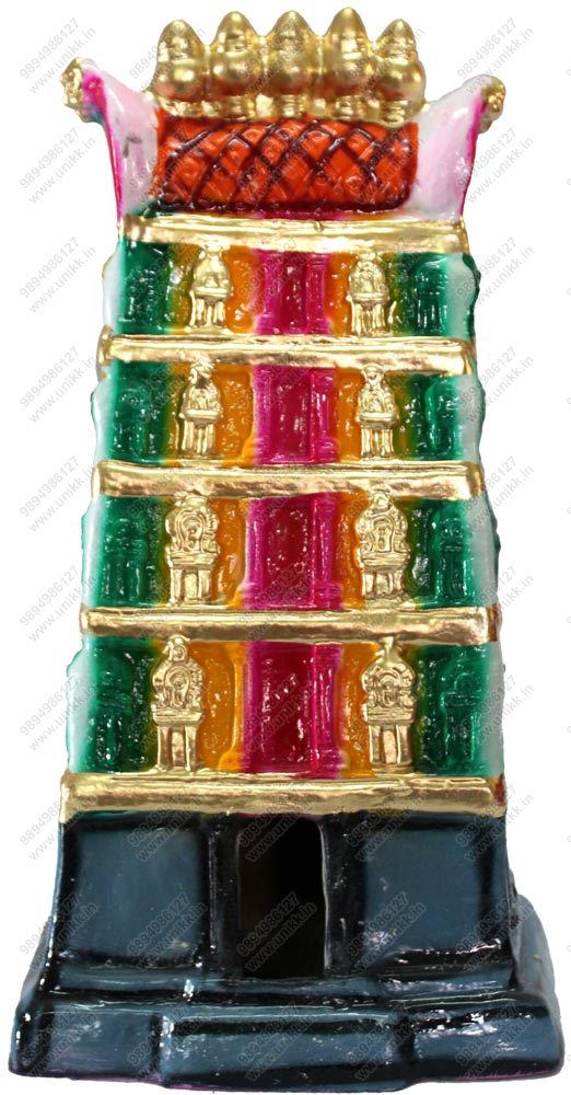 UNIKK Gopuram 34 cm Height Made of Eco Friendly Paper Mache Multicolor UNIKK Gopuram 34 cm Height Made of Eco Friendly Paper Mache Multicolor