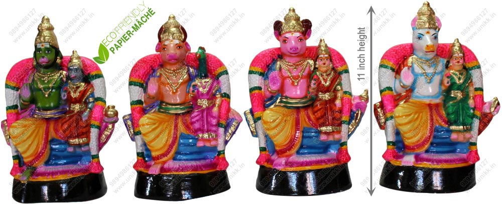 UNIKK 4 Vedam Set 27 cm Height of 4 Pieces Made of Eco Friendly Paper Mache Multicolor UNIKK 4 Vedam Set 27 cm Height of 4 Pieces Made of Eco Friendly Paper Mache Multicolor