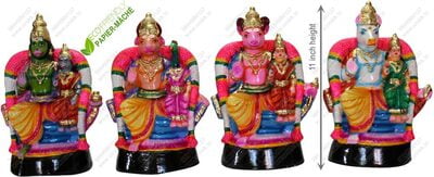 UNIKK 4 Vedam Set 27 cm Height of 4 Pieces Made of Eco Friendly Paper Mache Multicolor UNIKK 4 Vedam Set 27 cm Height of 4 Pieces Made of Eco Friendly Paper Mache Multicolor
