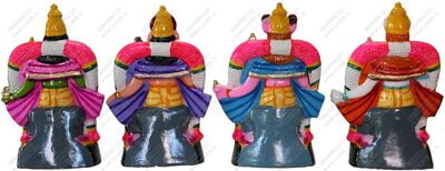 UNIKK 4 Vedam Set 27 cm Height of 4 Pieces Made of Eco Friendly Paper Mache Multicolor UNIKK 4 Vedam Set 27 cm Height of 4 Pieces Made of Eco Friendly Paper Mache Multicolor