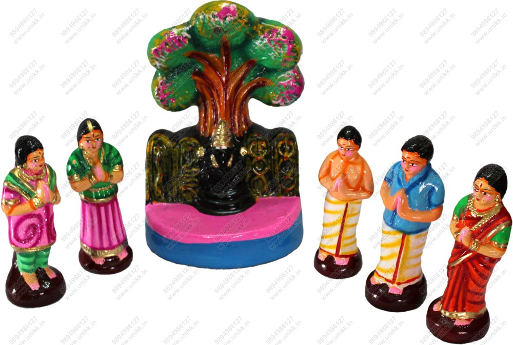 UNIKK Arasamaram Pillayar Koil Set 25 cm Height of 6 Pieces Made of Paper Mache Multicolor UNIKK Arasamaram Pillayar Koil Set 25 cm Height of 6 Pieces Made of Paper Mache Multicolor