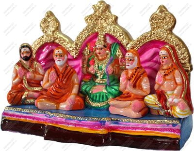 UNIKK Kanchi Peedam Set 25 cm Height of 5 Pieces Made of Eco Friendly Paper Mache Multicolor UNIKK Kanchi Peedam Set 25 cm Height of 5 Pieces Made of Eco Friendly Paper Mache Multicolor