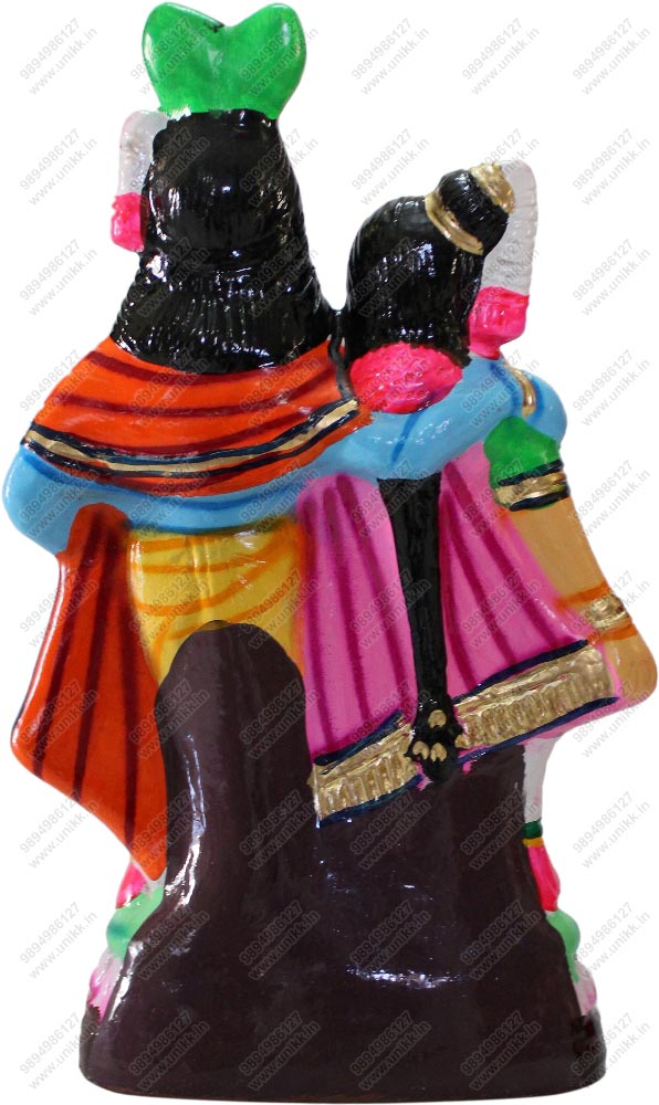 UNIKK Radha Krishna 34 cm Height Made of Eco Friendly Paper Mache Multicolor