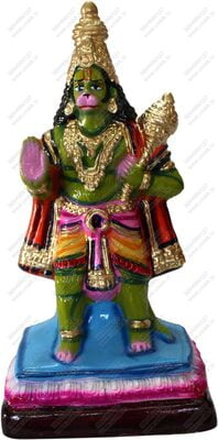 UNIKK Blessing Hanuman 30 cm Height Made of Eco Friendly Paper Mache Multicolor